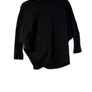 Women’s set of 2 Doman Sleeve Black Draped Blouse size small oversized